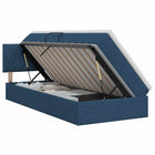 Opbergbed met matras met hoofdeinde Blauw 90 x 190 cm fluweel