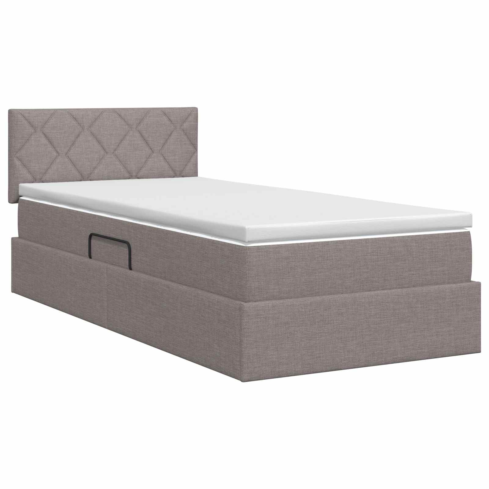 Opbergbed met matras met hoofdeinde Taupe 90 x 200 cm fluweel