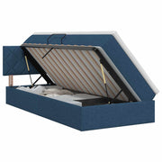 Opbergbed 90 x 200 cm blauw fluweel