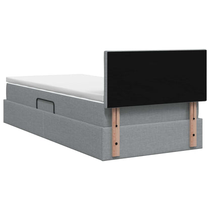 Opbergbed met matras Lichtgrijs 100 x 200 cm fluweel