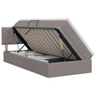 Opbergbed met matras met hoofdeinde Taupe 100 x 200 cm fluweel