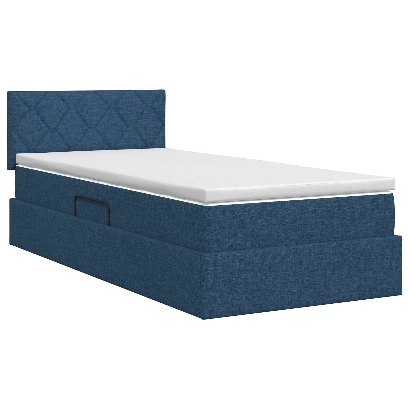 Opbergbed met matras met hoofdeinde Blauw 100 x 200 cm fluweel