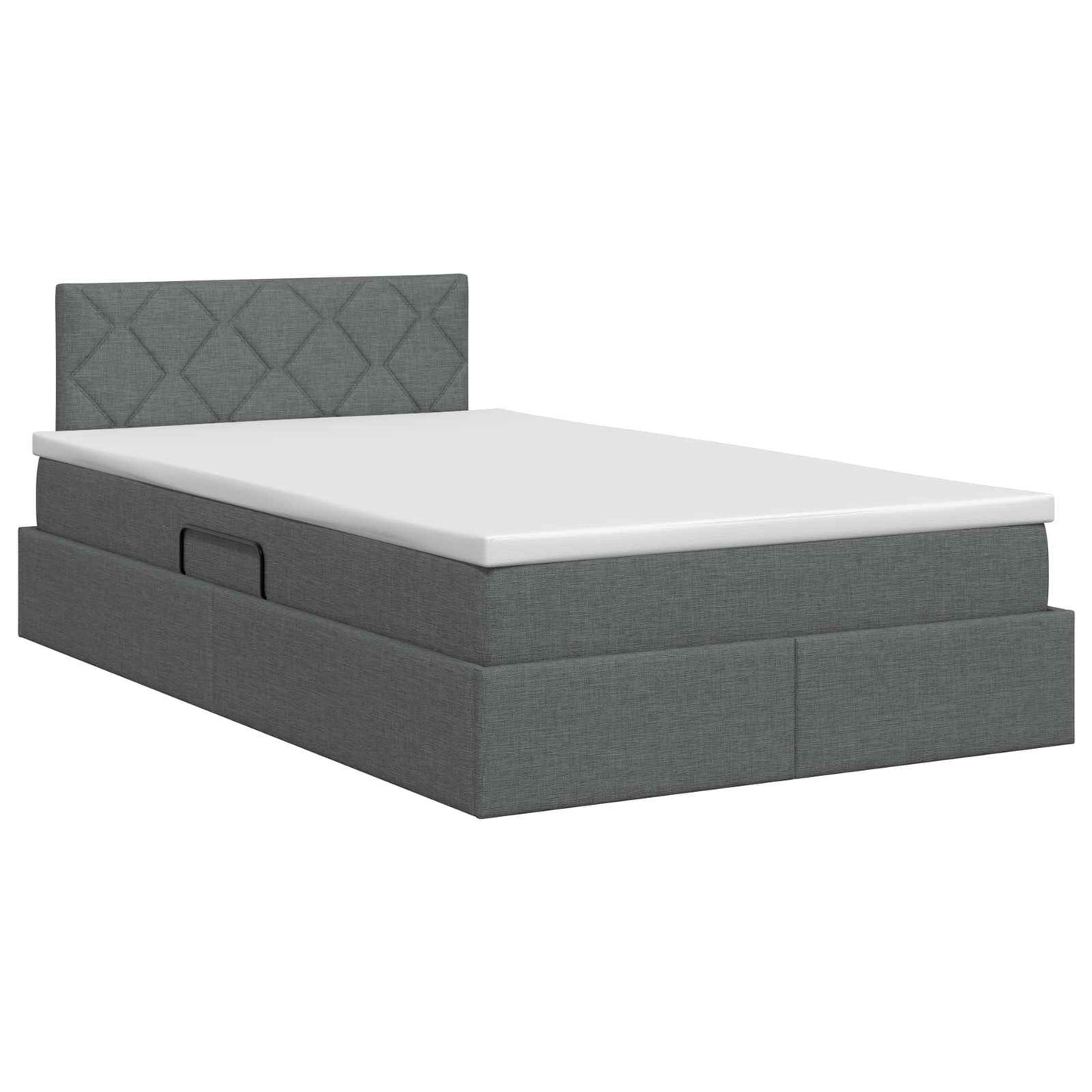 Opbergbed met matras Donkergrijs 120 x 190 cm fluweel