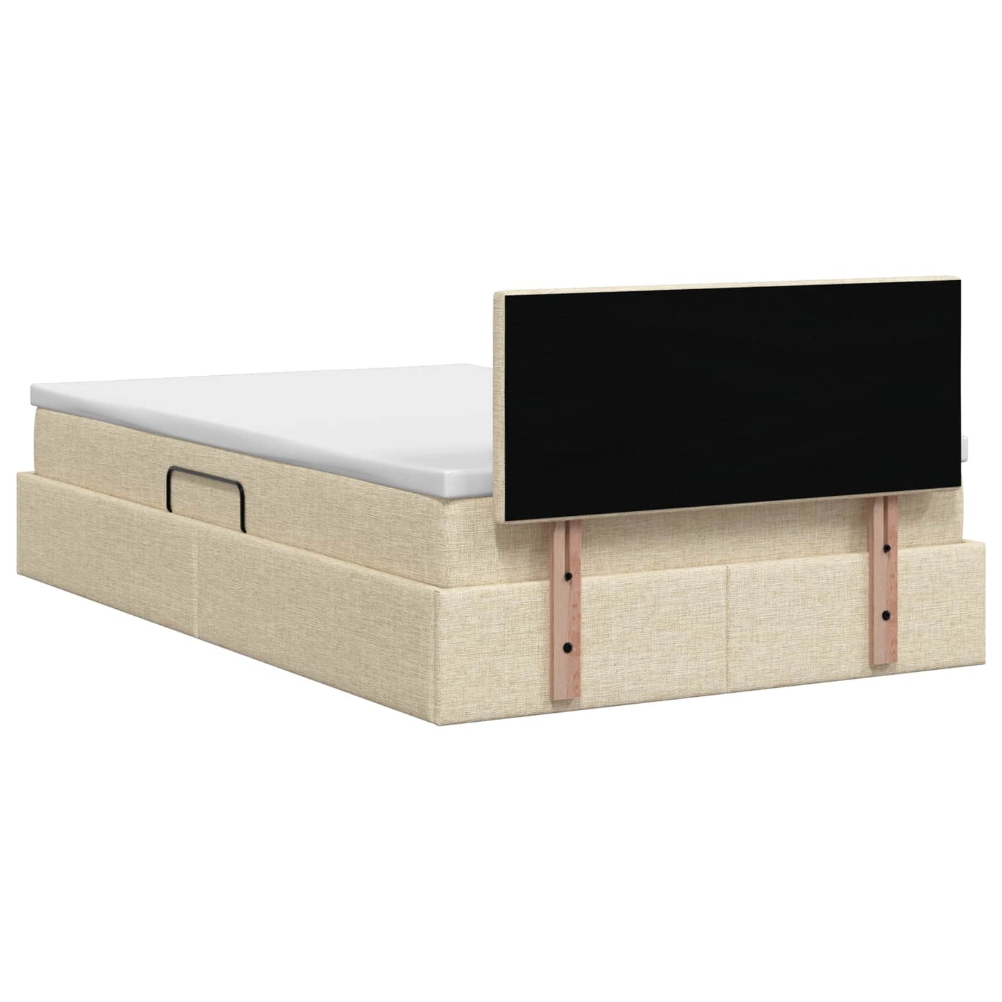 Opbergbed met matras Crèmekleurig 120 x 190 cm fluweel