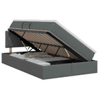 Opbergbed met matras Donkergrijs 120 x 200 cm fluweel
