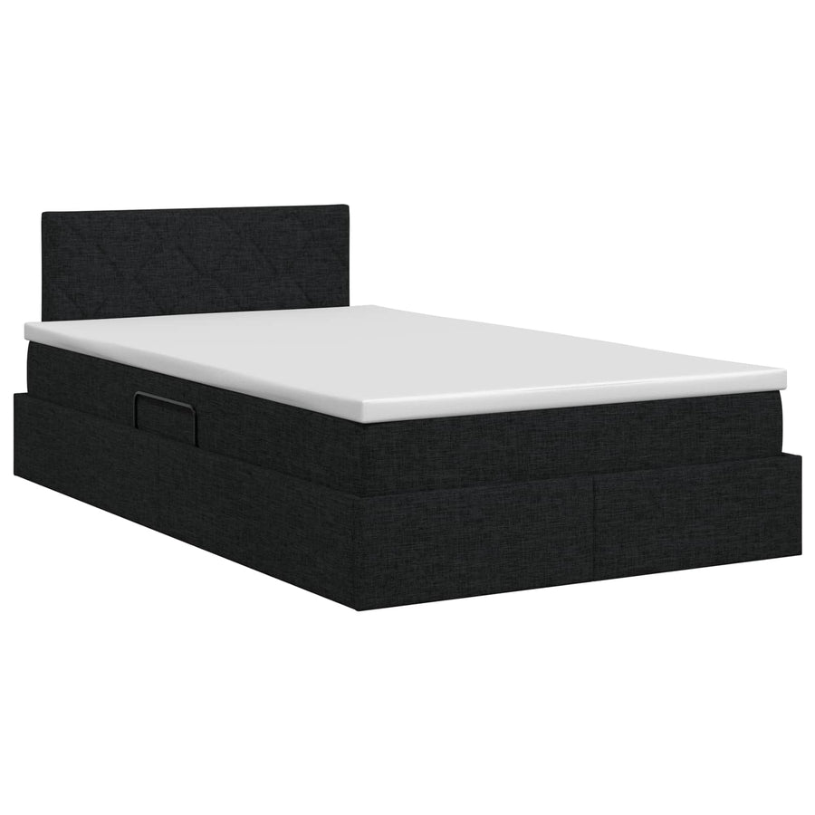 Opbergbed met matras met hoofdeinde Zwart 120 x 200 cm fluweel