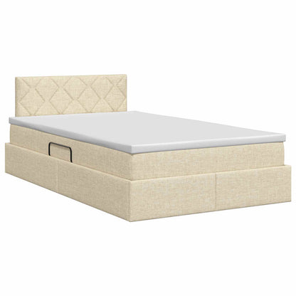 Opbergbed met matras Crèmekleurig 120 x 200 cm fluweel
