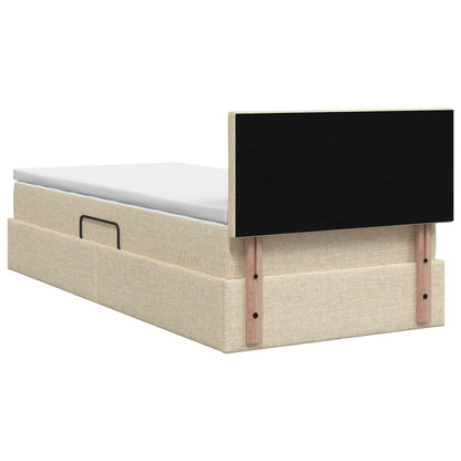 Opbergbed met matras Crèmekleurig 120 x 200 cm fluweel