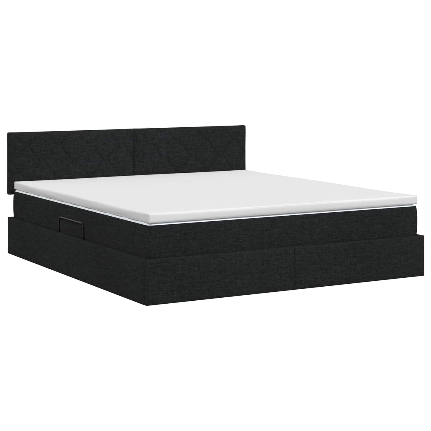 Opbergbed met matras met hoofdeinde Zwart 140 x 190 cm fluweel