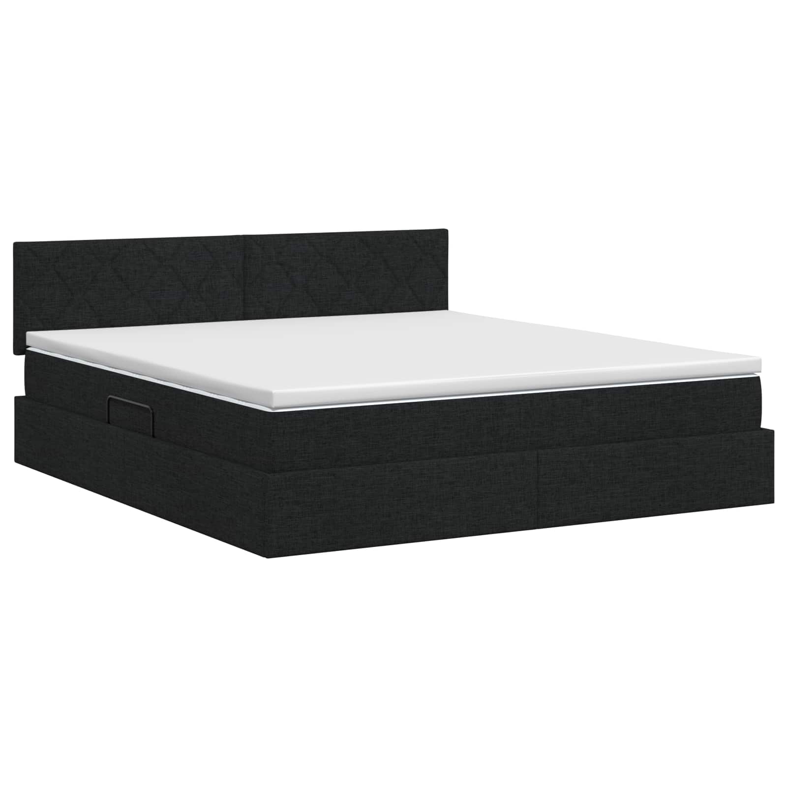 Opbergbed met matras met hoofdeinde Zwart 140 x 190 cm fluweel