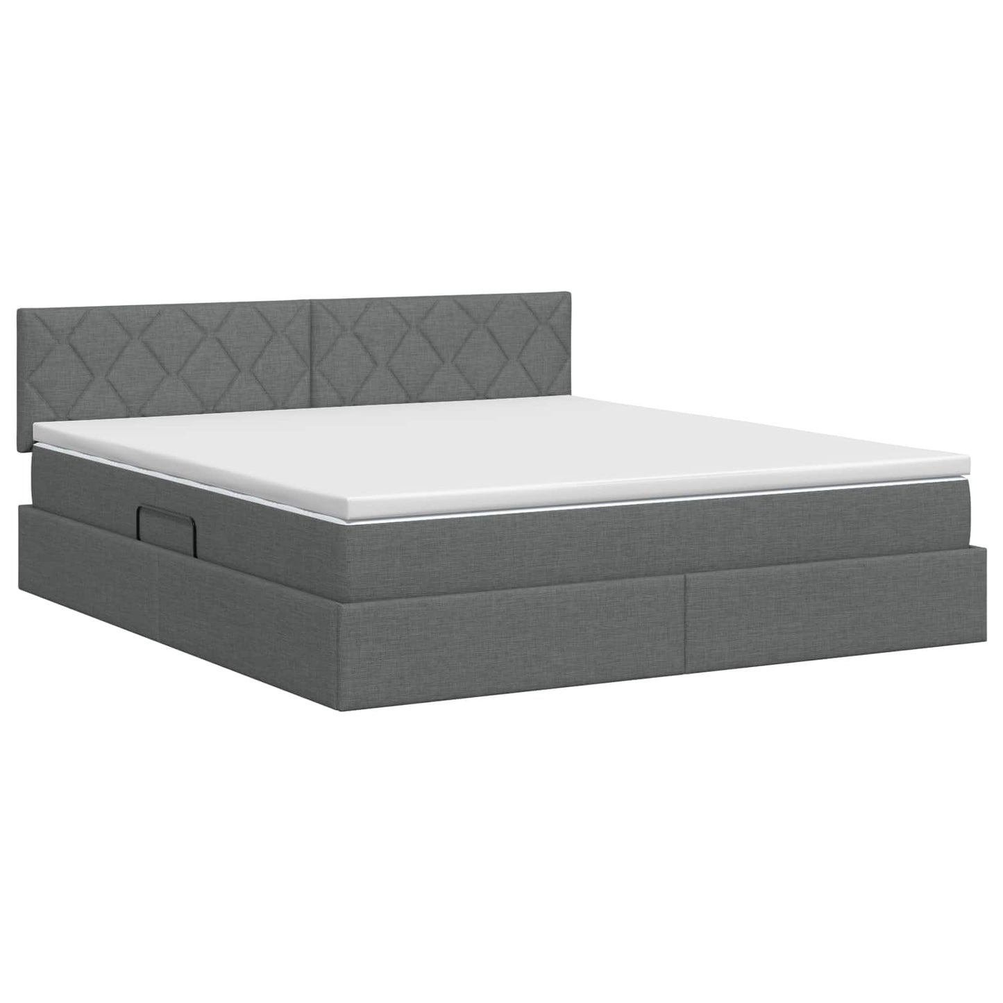 Opbergbed met matras Donkergrijs 140 x 200 cm fluweel
