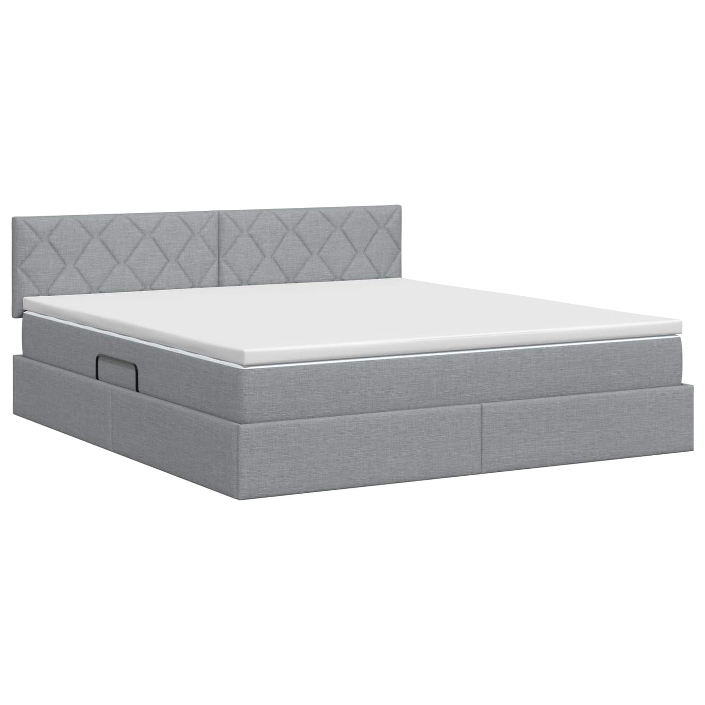 Opbergbed met matras Lichtgrijs 160 x 200 cm fluweel