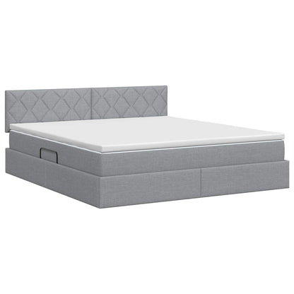 Opbergbed met matras Lichtgrijs 160 x 200 cm fluweel