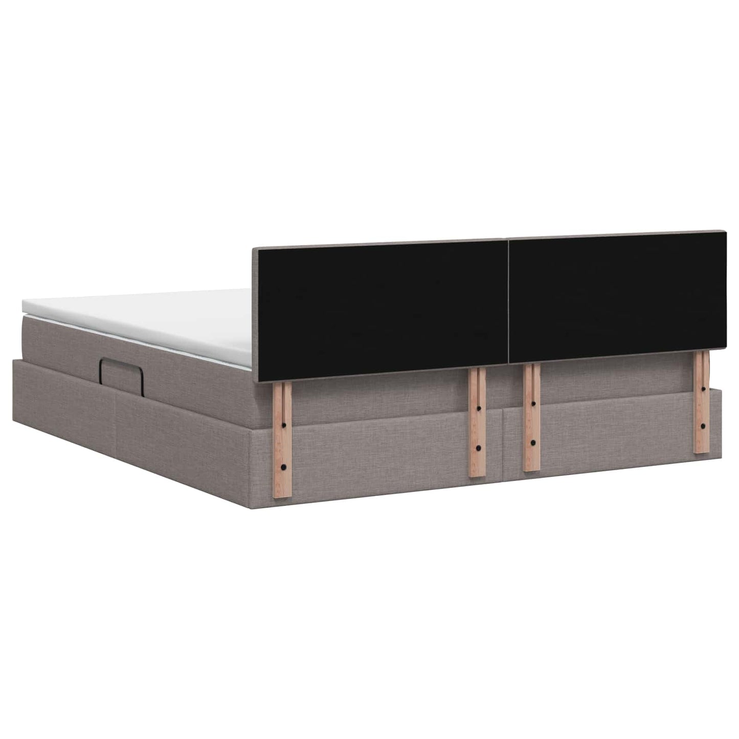 Opbergbed met matras met hoofdeinde Taupe 180 x 200 cm fluweel