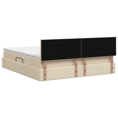 Opbergbed met matras Crèmekleurig 180 x 200 cm fluweel