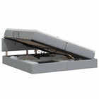 Opbergbed met matras Lichtgrijs 200 x 200 cm fluweel