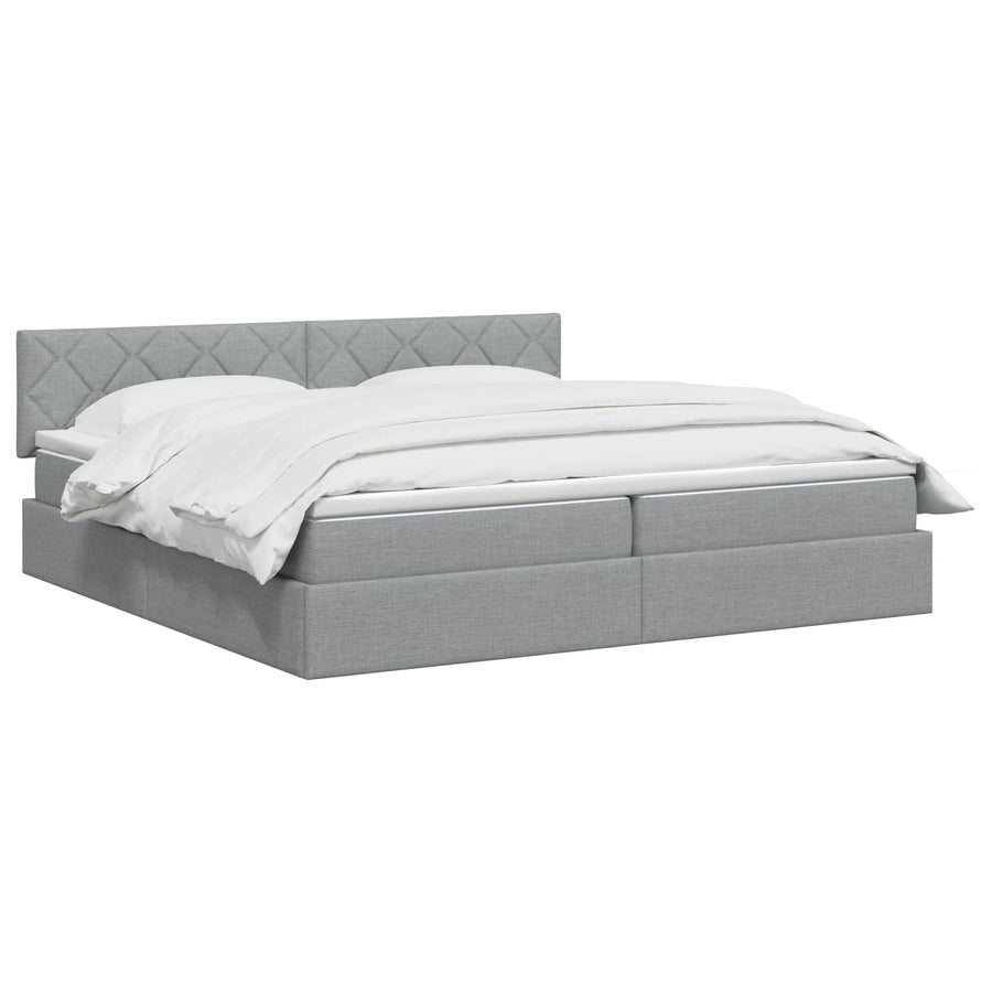 Opbergbed met matras Lichtgrijs 200 x 200 cm fluweel