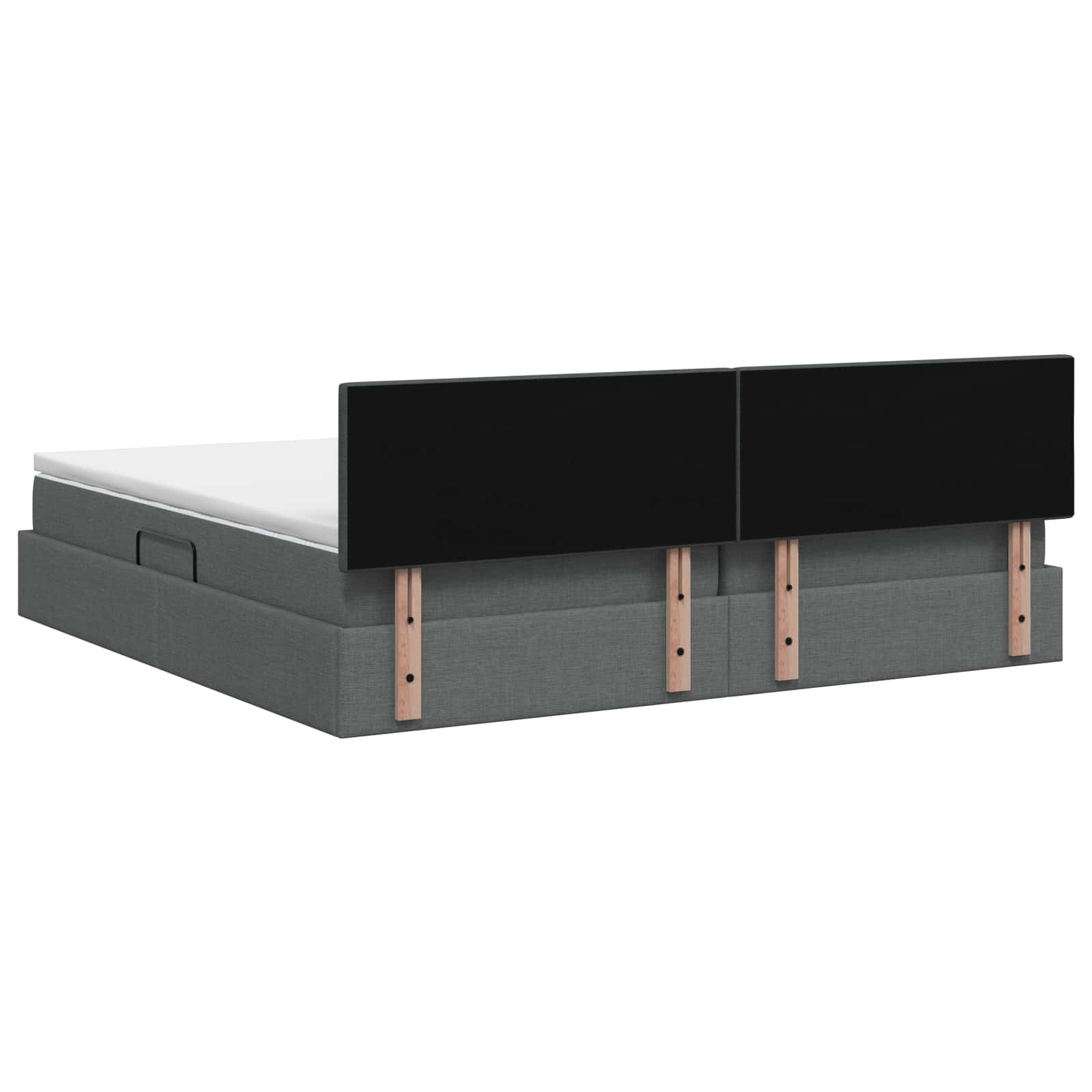Opbergbed met matras Donkergrijs 200 x 200 cm fluweel