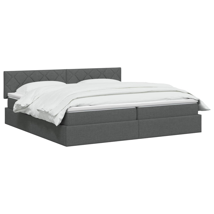 Opbergbed met matras Donkergrijs 200 x 200 cm fluweel