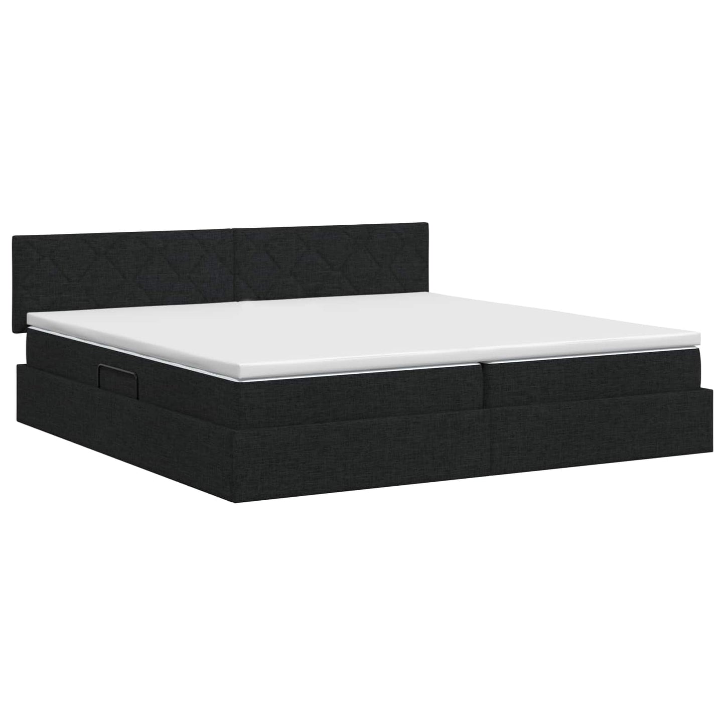 Opbergbed met matras met hoofdeinde Zwart 200 x 200 cm fluweel