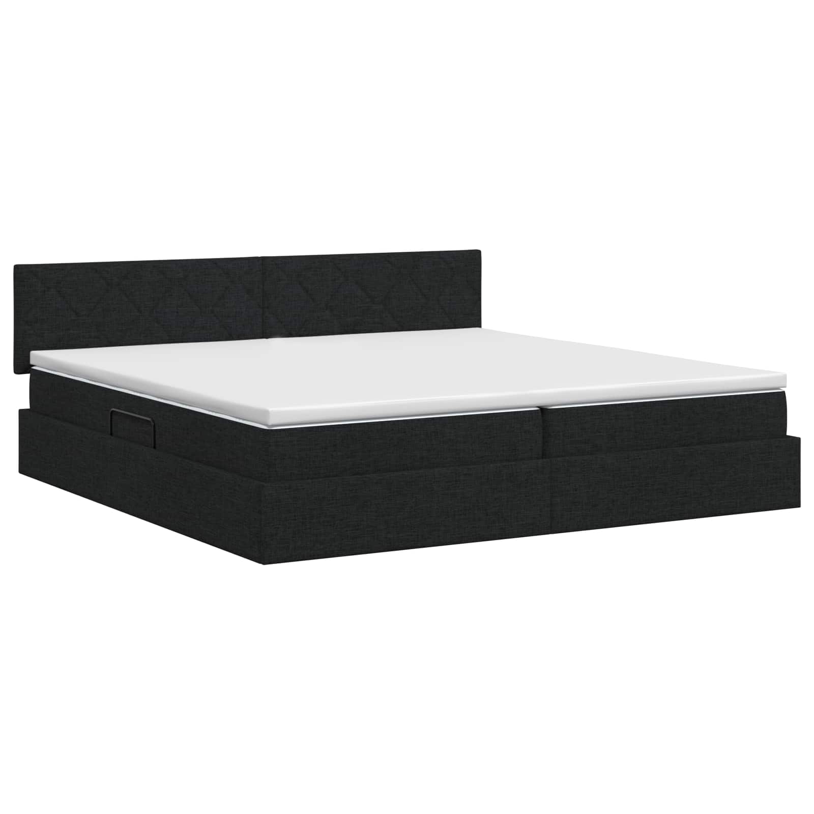 Opbergbed met matras met hoofdeinde Zwart 200 x 200 cm fluweel
