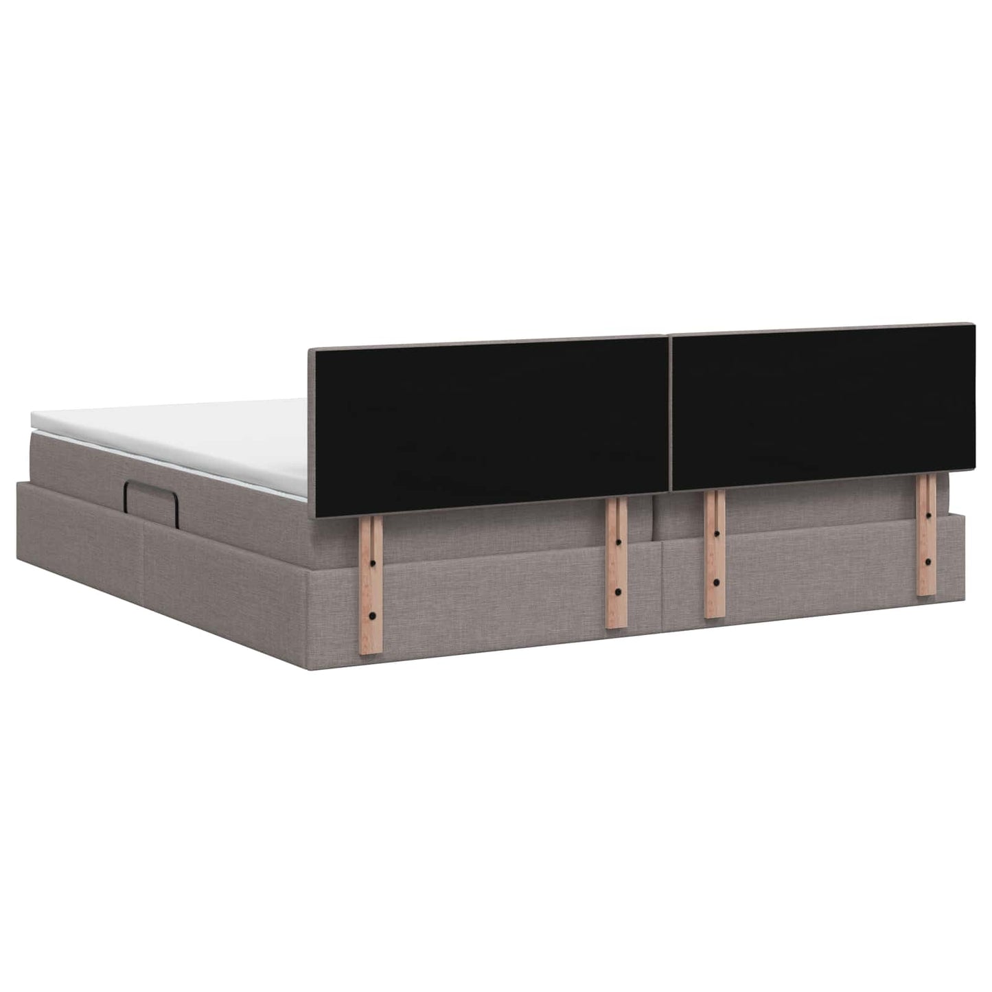 Opbergbed met matras met hoofdeinde Taupe 200 x 200 cm fluweel