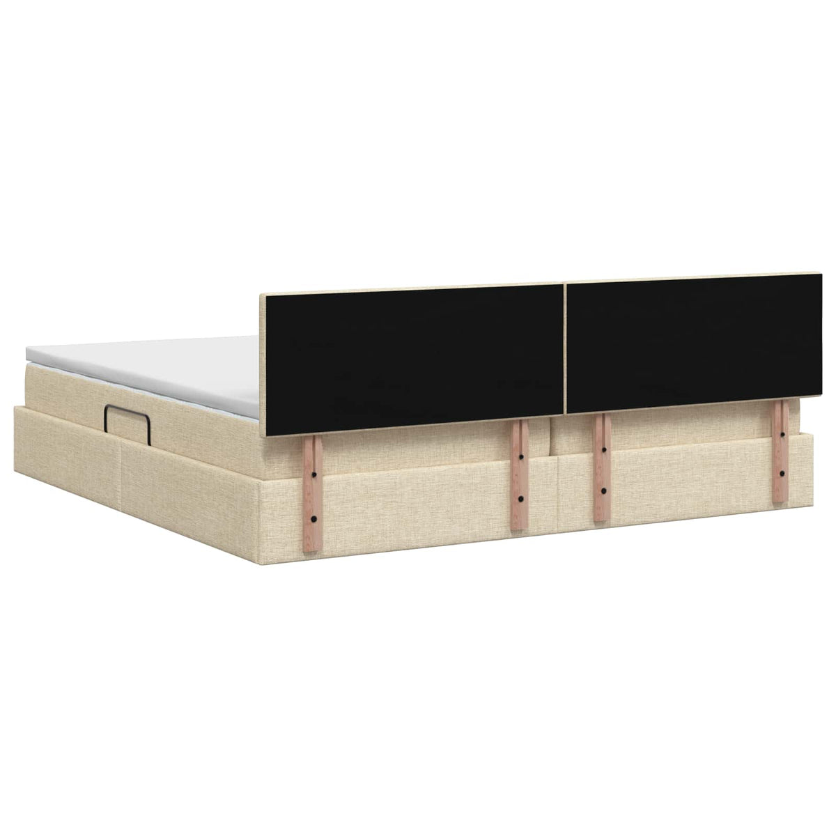 Opbergbed met matras Crèmekleurig 200 x 200 cm fluweel