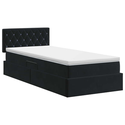 Opslag bed met hoofdeinde Zwart 90 x 190 cm Fluweel