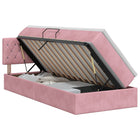 Opbergbed roze 90 x 190 cm fluweel