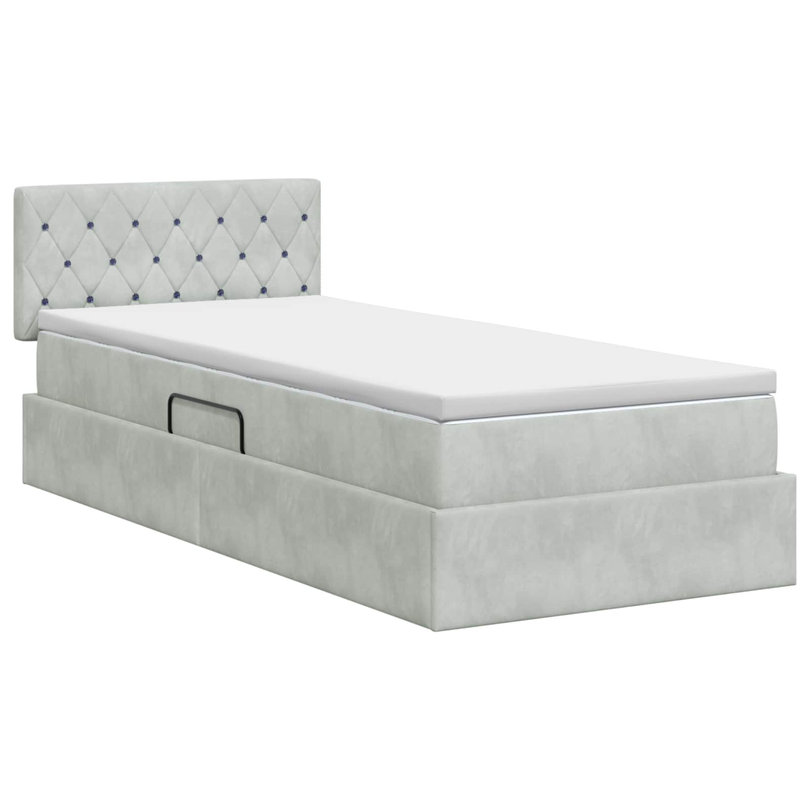 Opslag bed met hoofdeinde Lichtgrijs 100 x 200 cm Fluweel