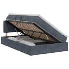 Opslag bed met hoofdeinde Donkergrijs 120 x 200 cm Fluweel