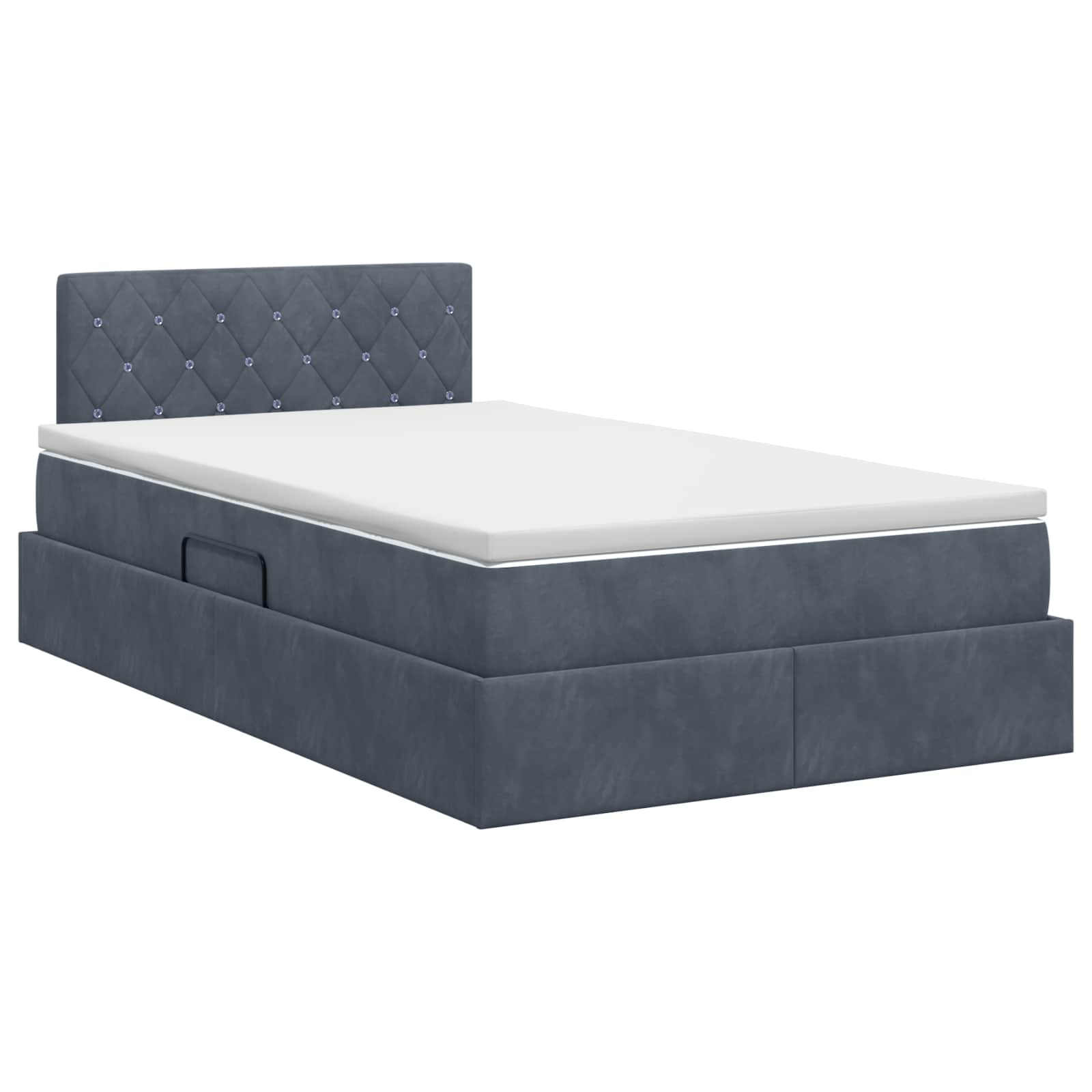 Opslag bed met hoofdeinde Donkergrijs 120 x 200 cm Fluweel