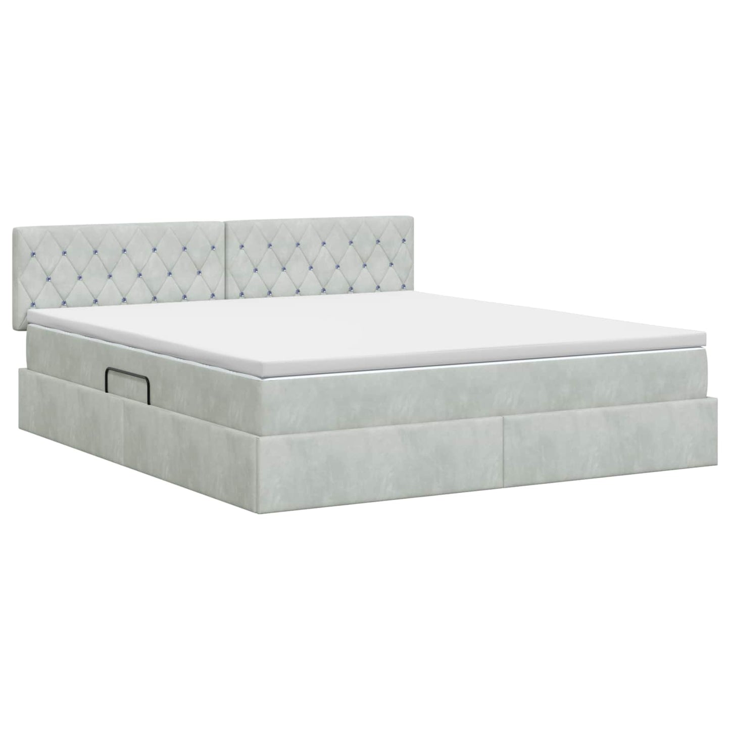 Opslag bed met hoofdeinde Lichtgrijs 140 x 190 cm Fluweel