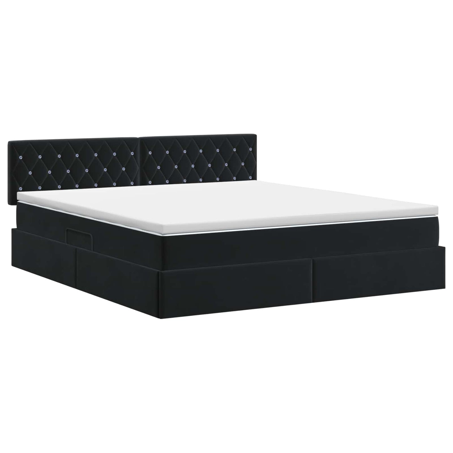 Opslag bed met hoofdeinde Zwart 160 x 200 cm Fluweel