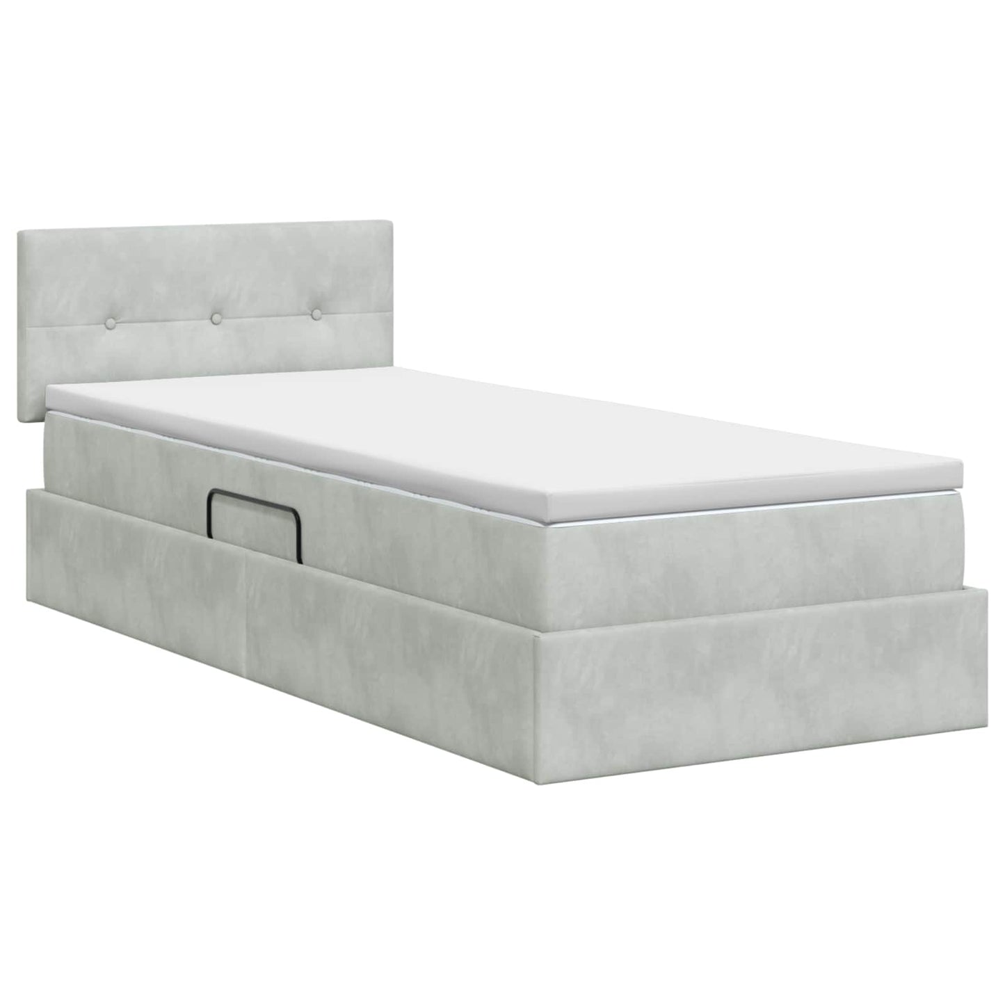Opslag bed met hoofdeinde Lichtgrijs 100 x 200 cm Fluweel