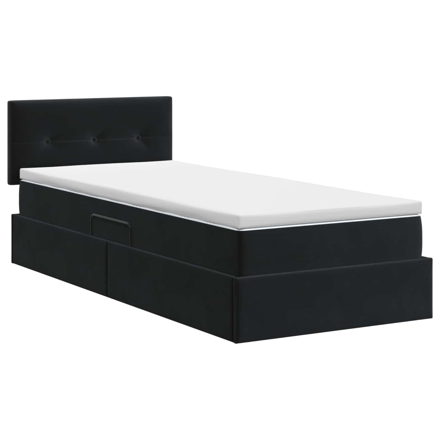Opslag bed met hoofdeinde Zwart 100 x 200 cm Fluweel