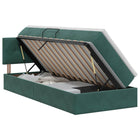 Opbergbed 100x200 cm donkergroen fluweel
