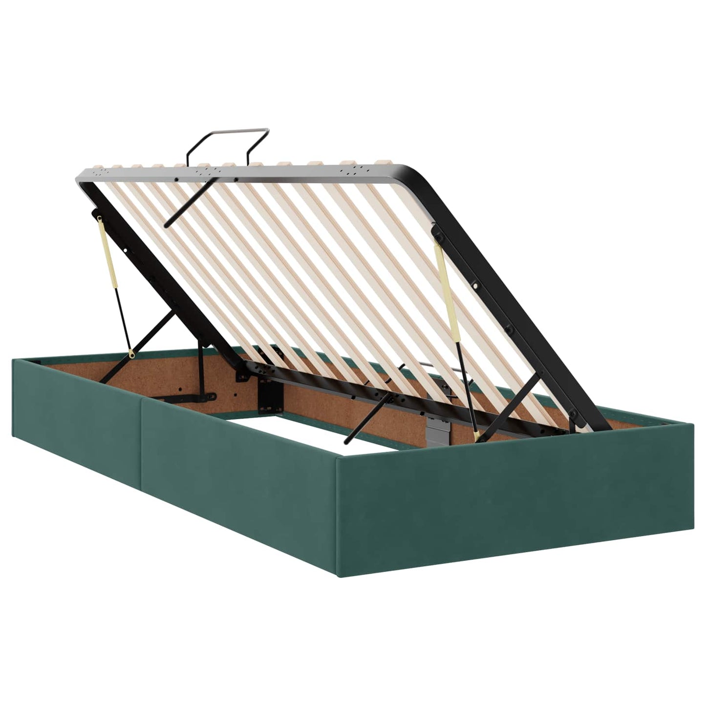 Opslag bed met hoofdeinde Donkergroen 100 x 200 cm Fluweel