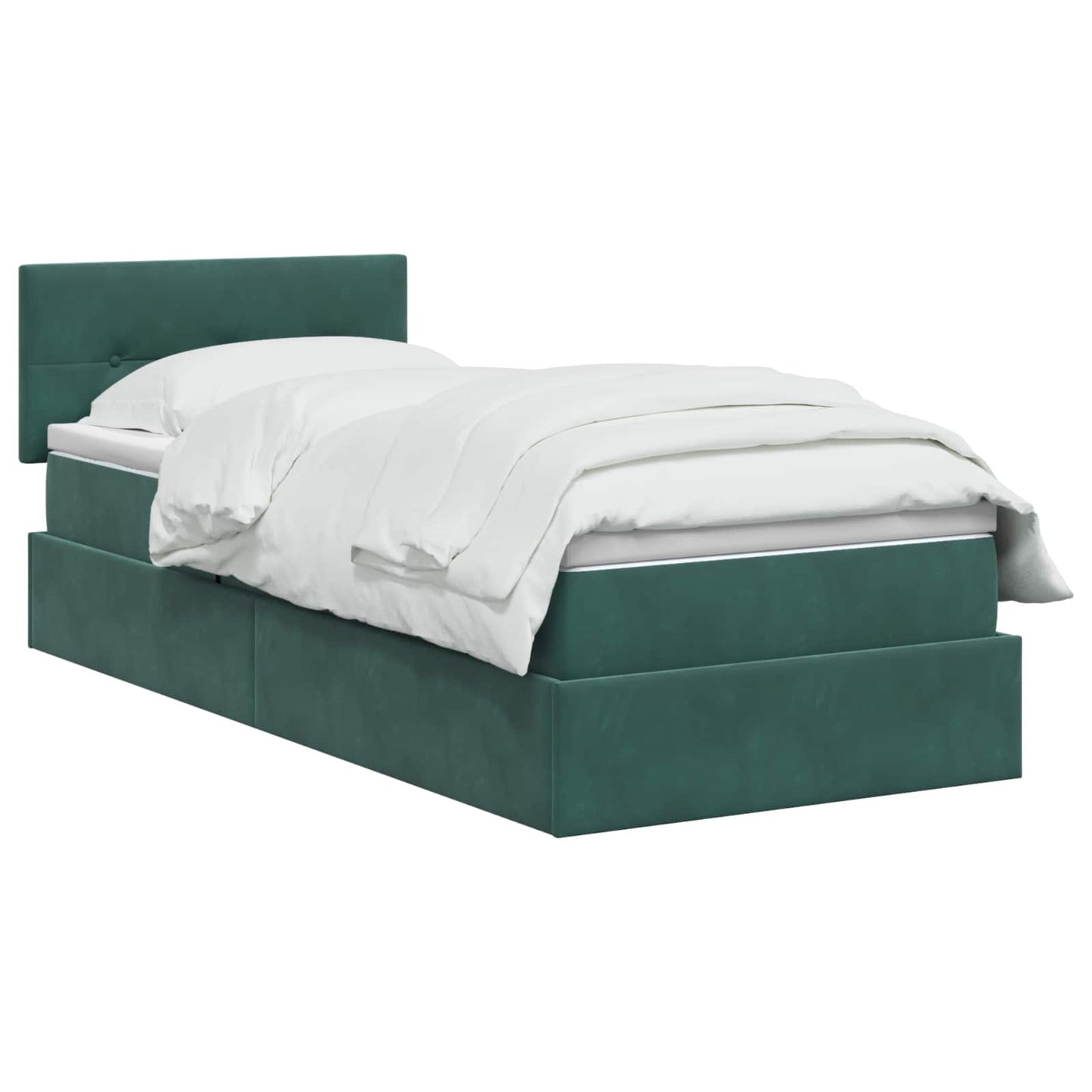 Opslag bed met hoofdeinde Donkergroen 100 x 200 cm Fluweel