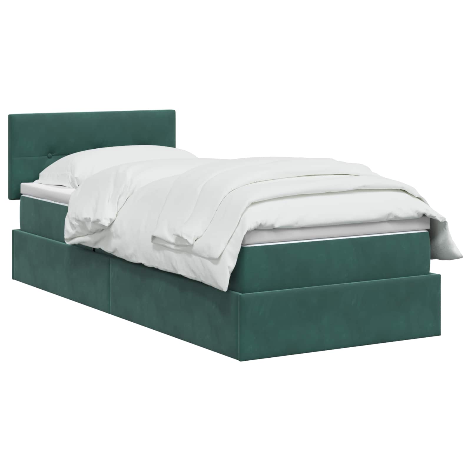 Opslag bed met hoofdeinde Donkergroen 100 x 200 cm Fluweel