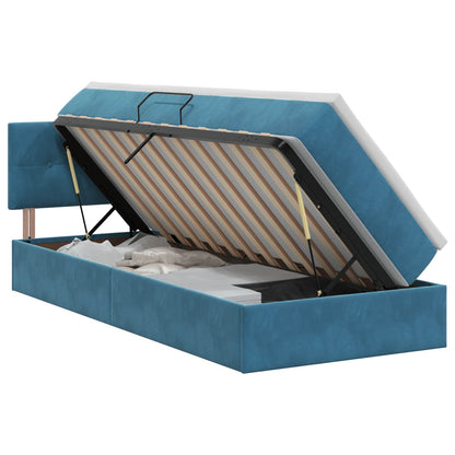 Opslag bed met hoofdeinde Donkerblauw 100 x 200 cm Fluweel