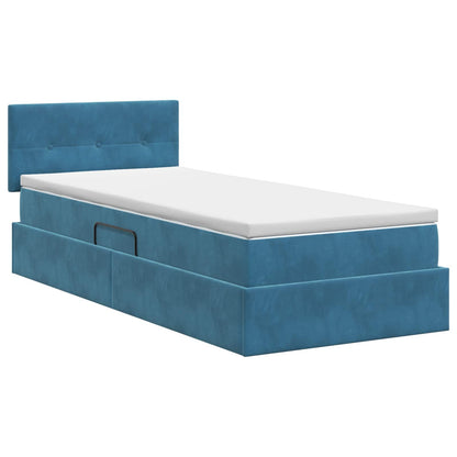 Opslag bed met hoofdeinde Donkerblauw 100 x 200 cm Fluweel