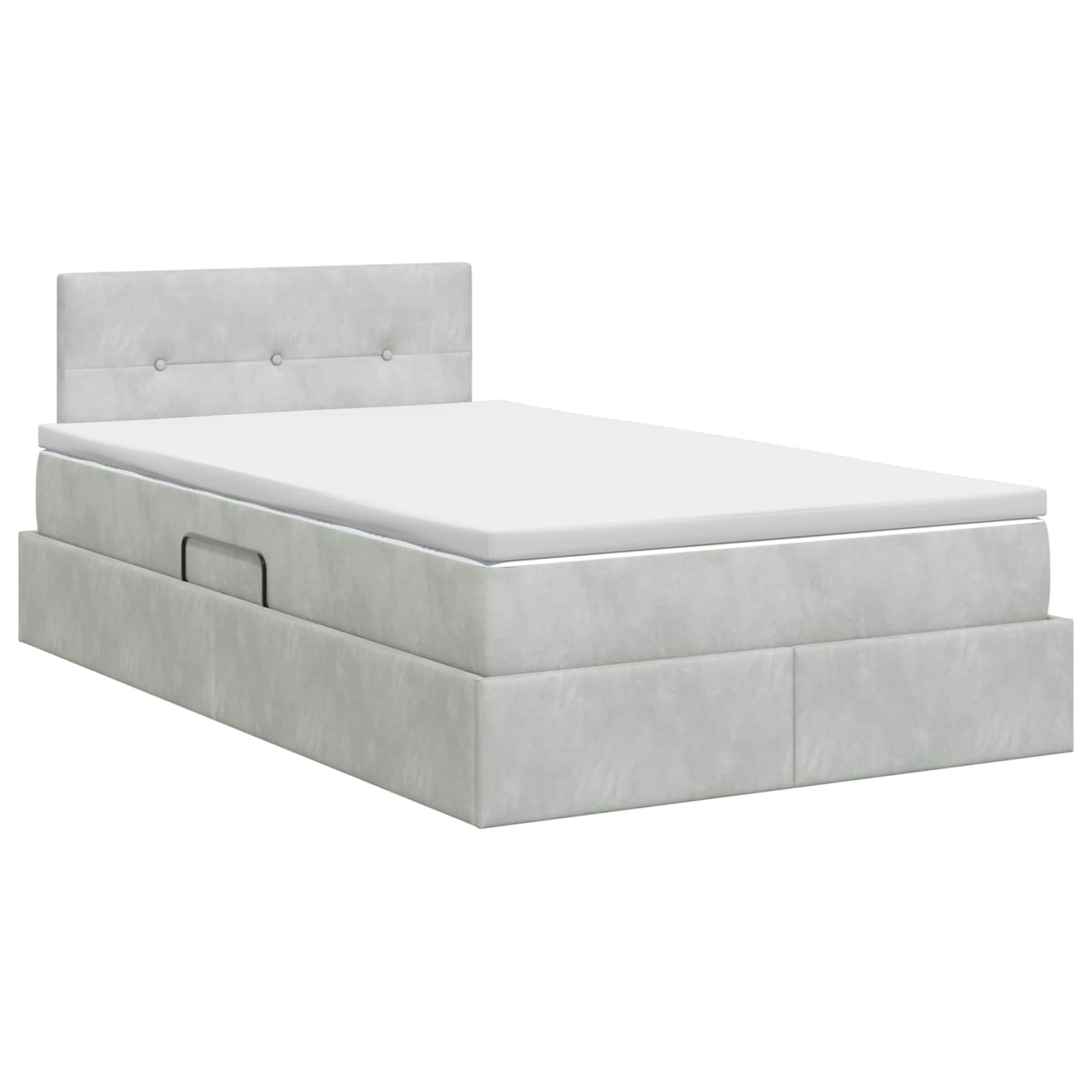 Opslag bed met hoofdeinde Lichtgrijs 120 x 200 cm Fluweel