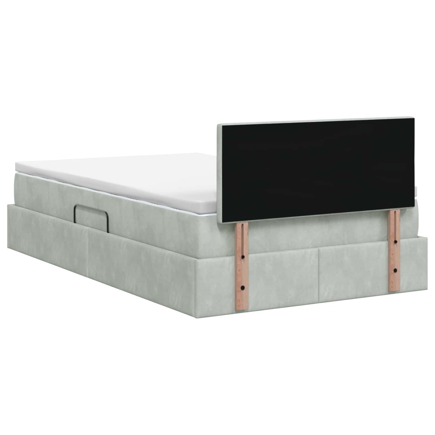 Opslag bed met hoofdeinde Lichtgrijs 120 x 200 cm Fluweel
