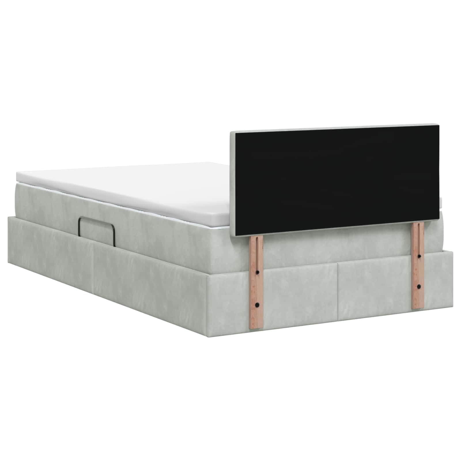 Opslag bed met hoofdeinde Lichtgrijs 120 x 200 cm Fluweel