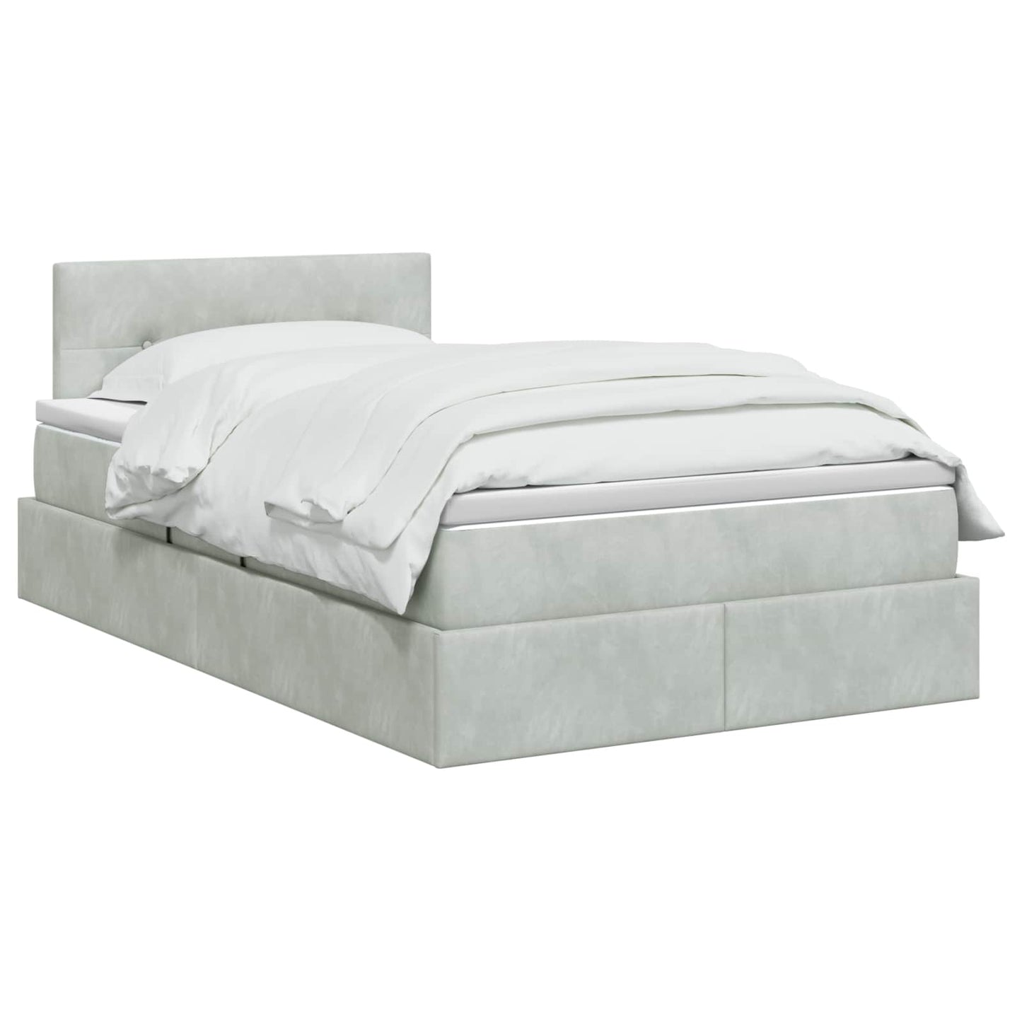 Opslag bed met hoofdeinde Lichtgrijs 120 x 200 cm Fluweel