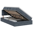 Opslag bed met hoofdeinde Donkergrijs 120 x 200 cm Fluweel