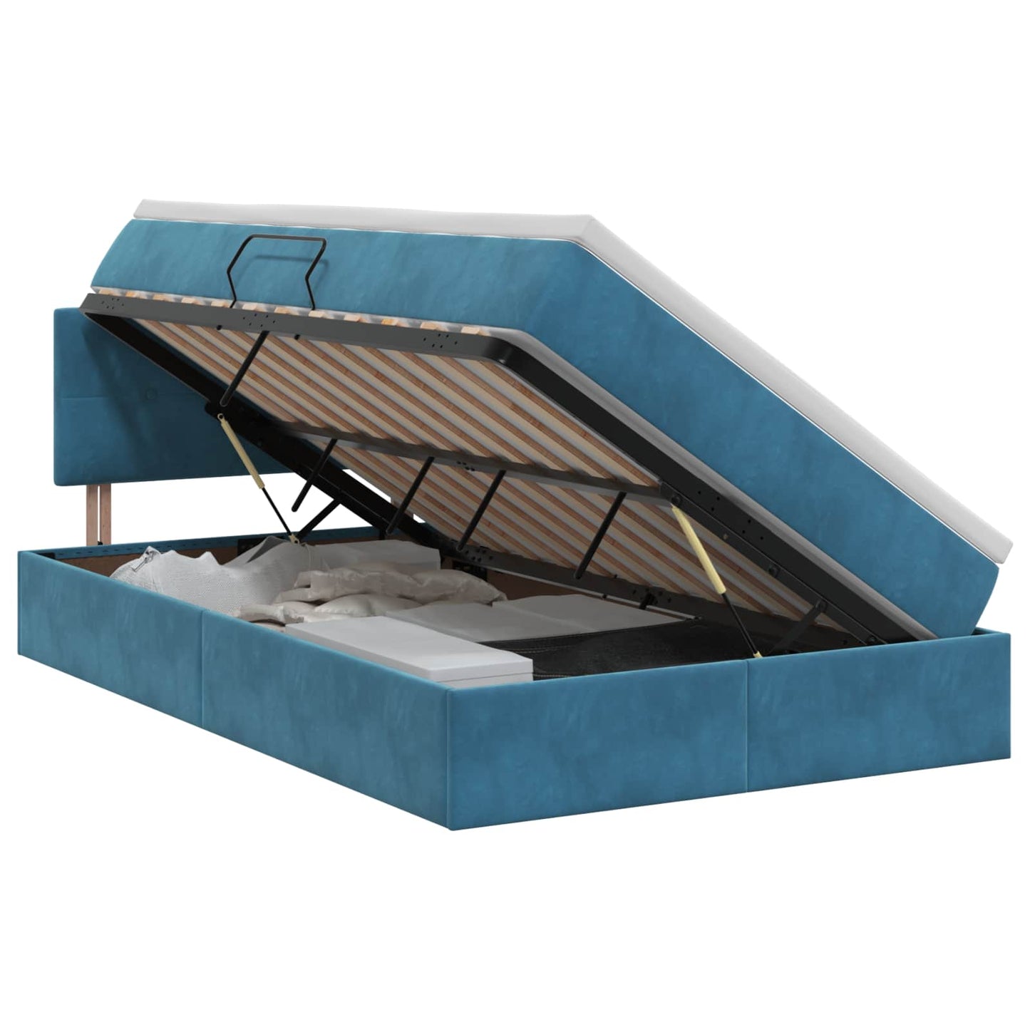 Opslag bed met hoofdeinde Donkerblauw 120 x 200 cm Fluweel