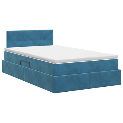 Opslag bed met hoofdeinde Donkerblauw 120 x 200 cm Fluweel