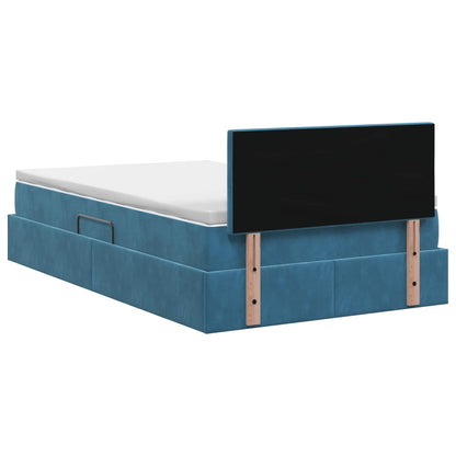 Opslag bed met hoofdeinde Donkerblauw 120 x 200 cm Fluweel